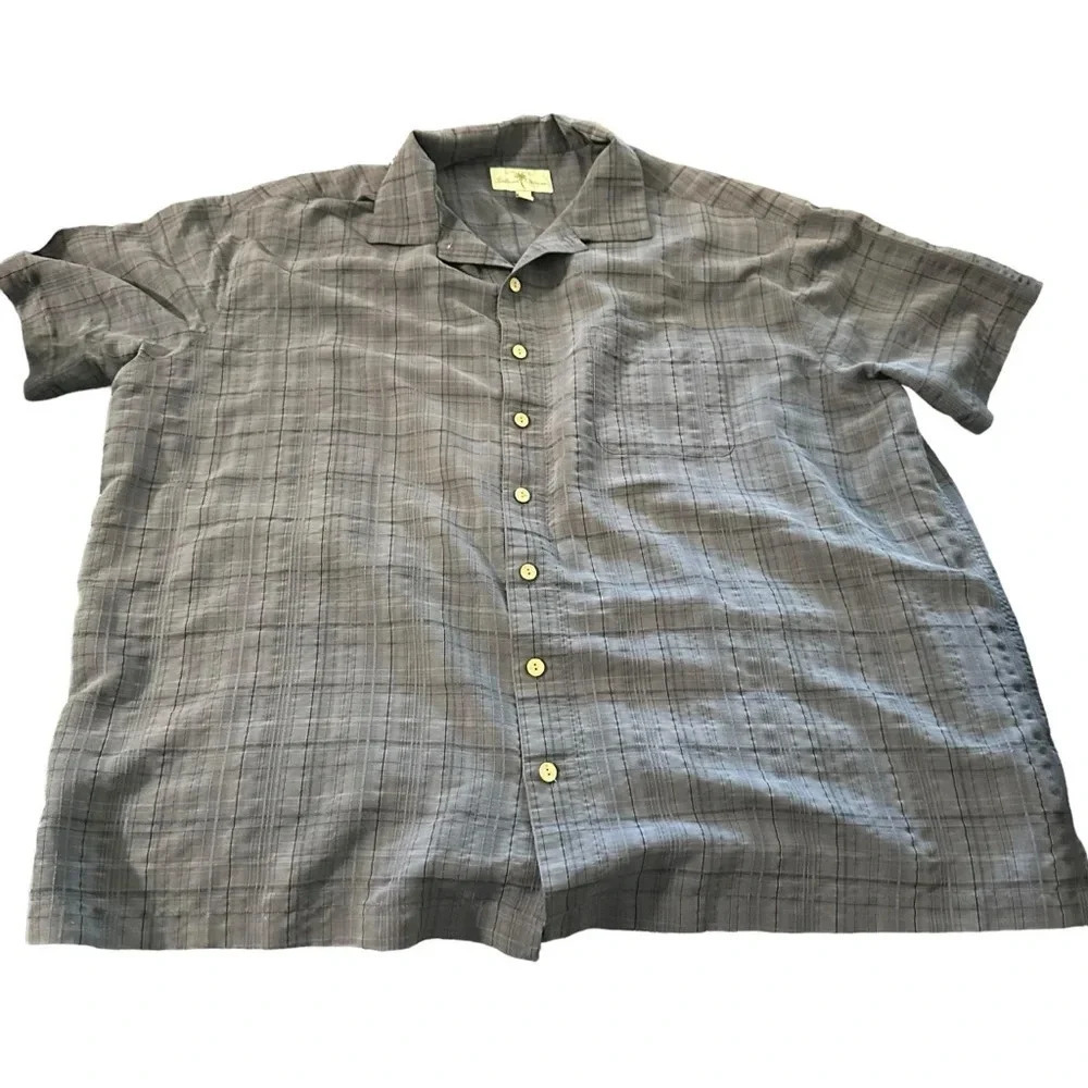 Island Shores men's size 3XL blue button down shirt